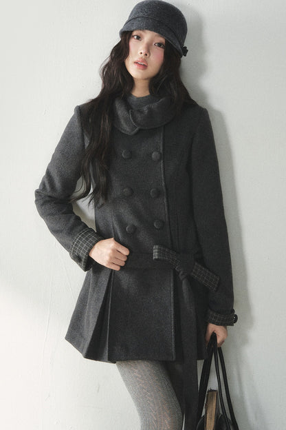 Collar Double Breasted Coat