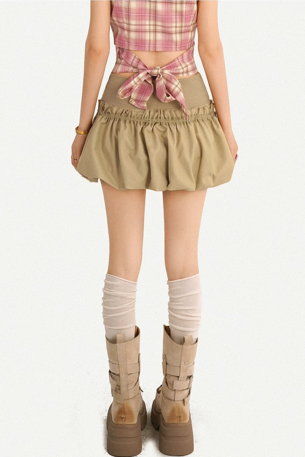 Khaki Floral Bud Skirt