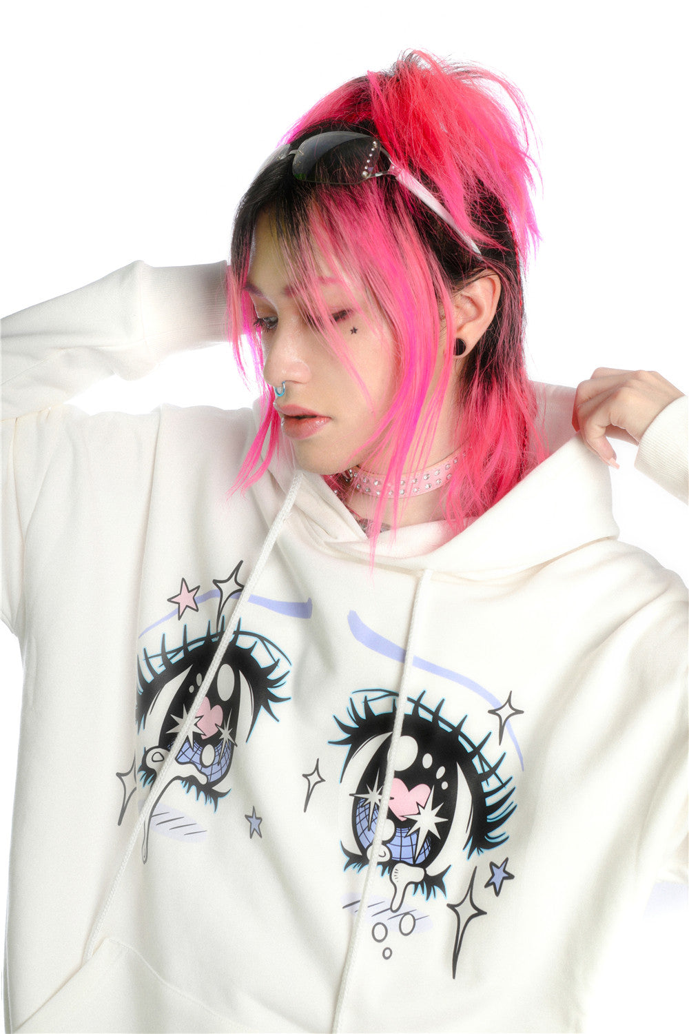 Anime Eye Print Loose Jacket