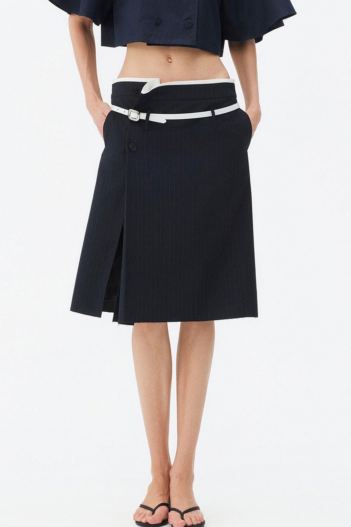 Deconstructed Asymmetrical Slit Skirt
