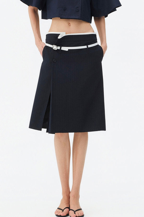 Deconstructed Asymmetrical Slit Skirt
