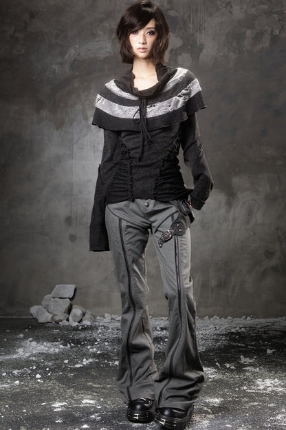 Dark Retro Small Cape Knit Top