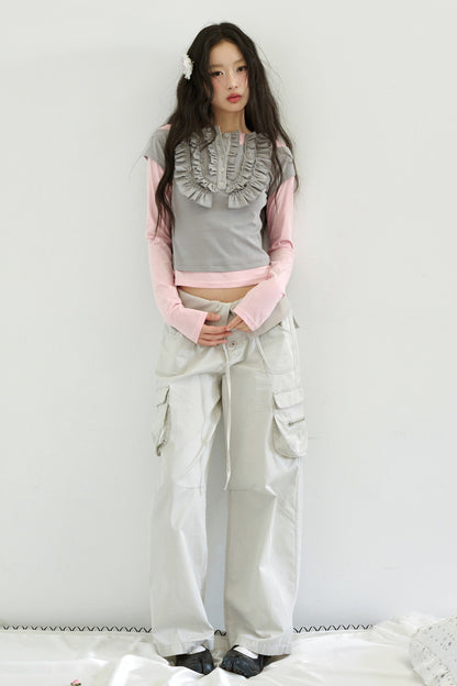 Low-Waist Straight-Leg Multi-Pocket Cargo Pants
