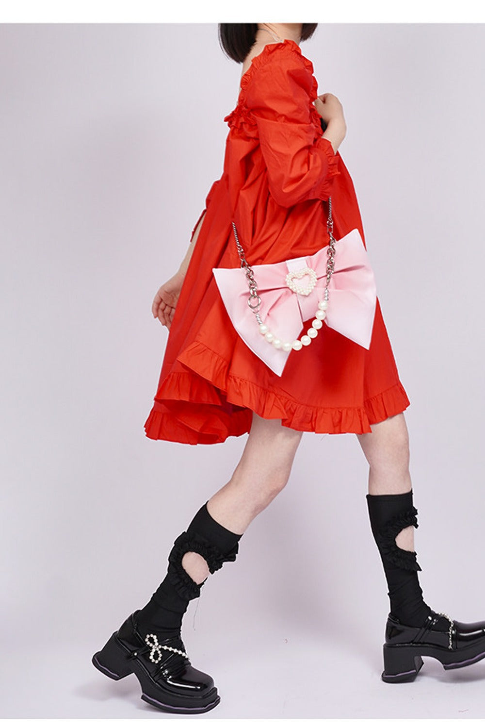 Gradient Bowknot Shoulder Bag