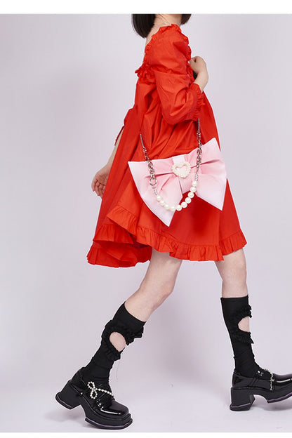 Gradient Bowknot Shoulder Bag