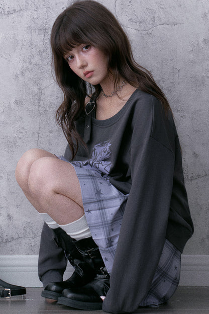 Graffiti Off-Shoulder Hoodie Dress