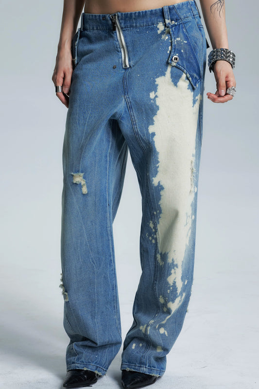 Vintage Washed Denim Pants