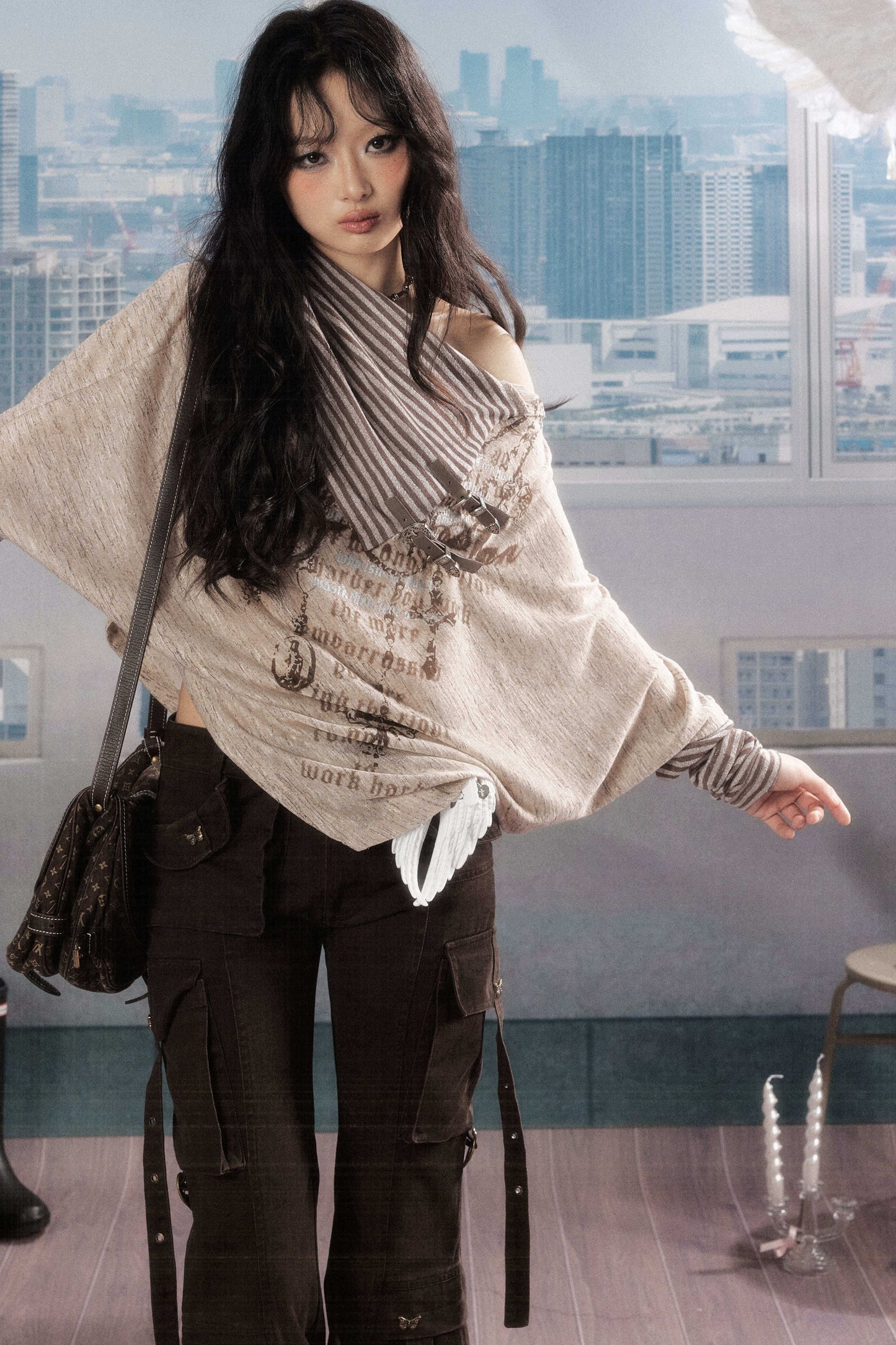 Asymmetrical Batwing Sun Protection Top Set-Up
