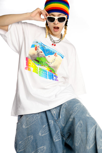 Pure Love Warrior lockere Subkultur-Bluse