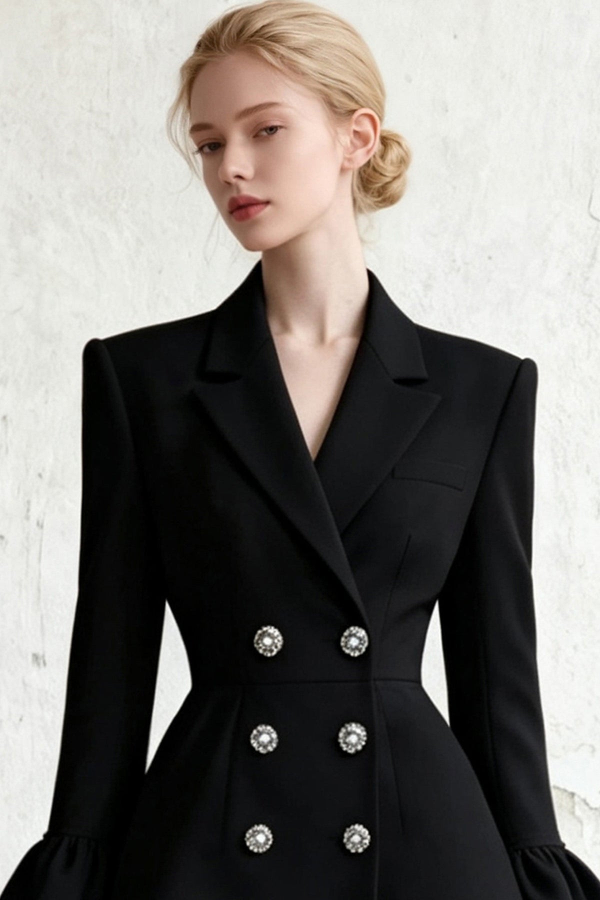 Double Breasted Fishtail Blazer Dress
