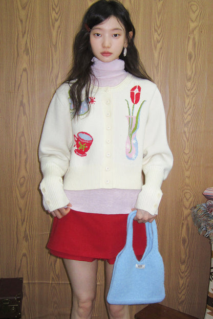 Red Berry A-Line Layered-Look Skirt