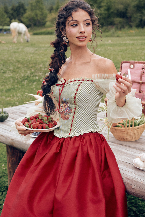 Berry Basket Floral Bra And Short Dress Set-Up