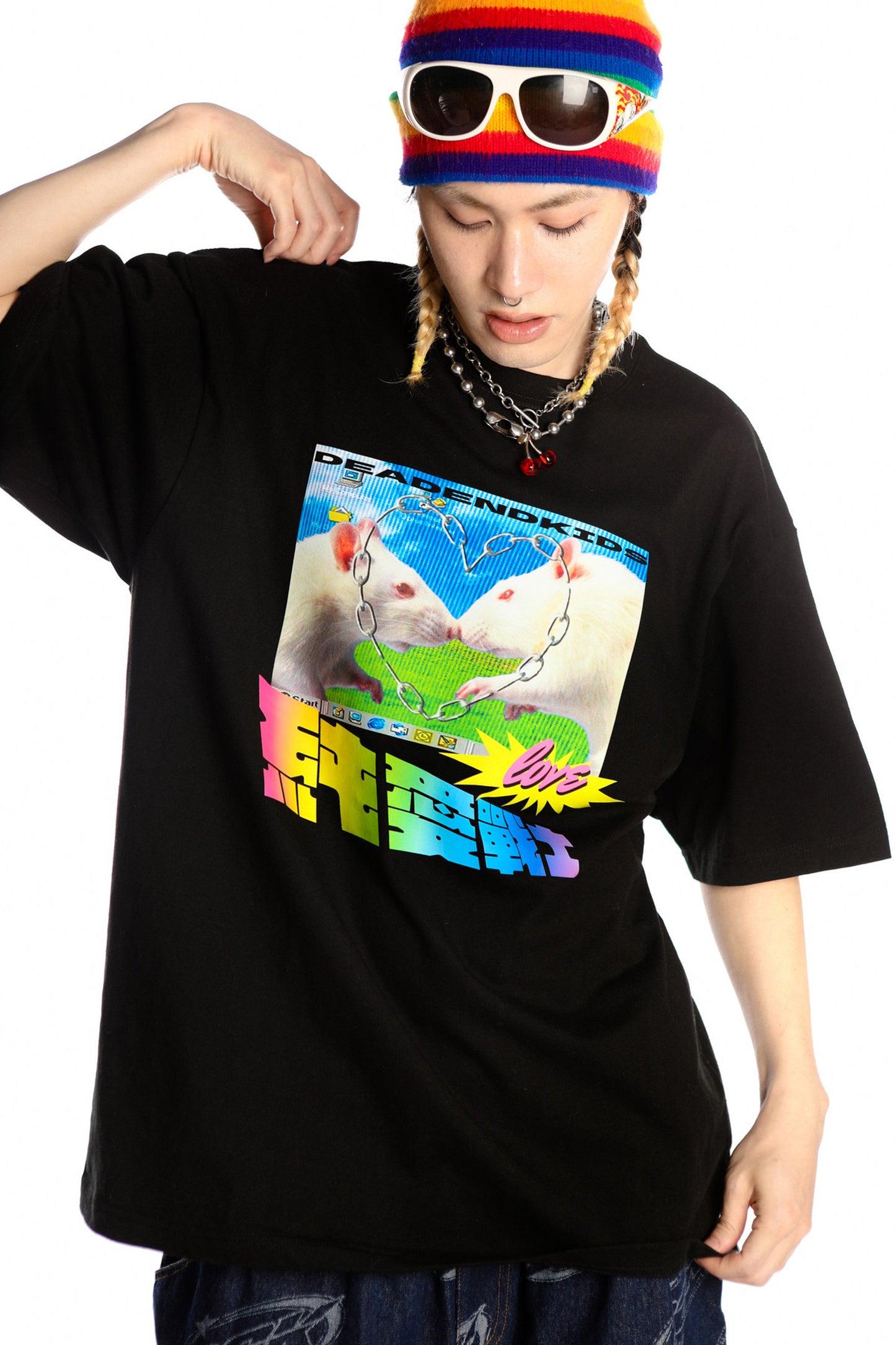 Pure Love Warrior lockere Subkultur-Bluse
