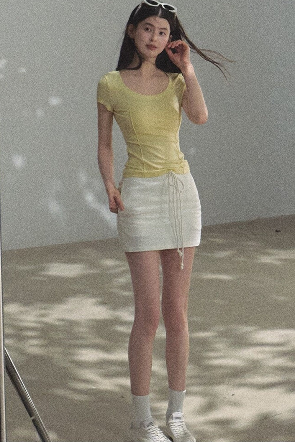 Bright Clouds Linen Skirt