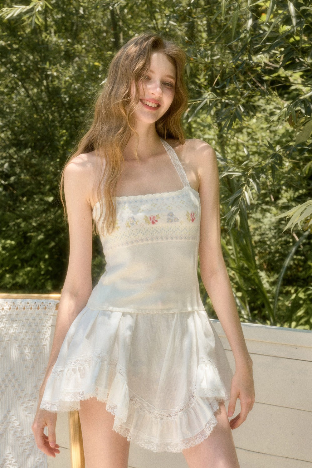 Apple Blossom Tube Top and Doll Shirt Two-Piece Set-Up