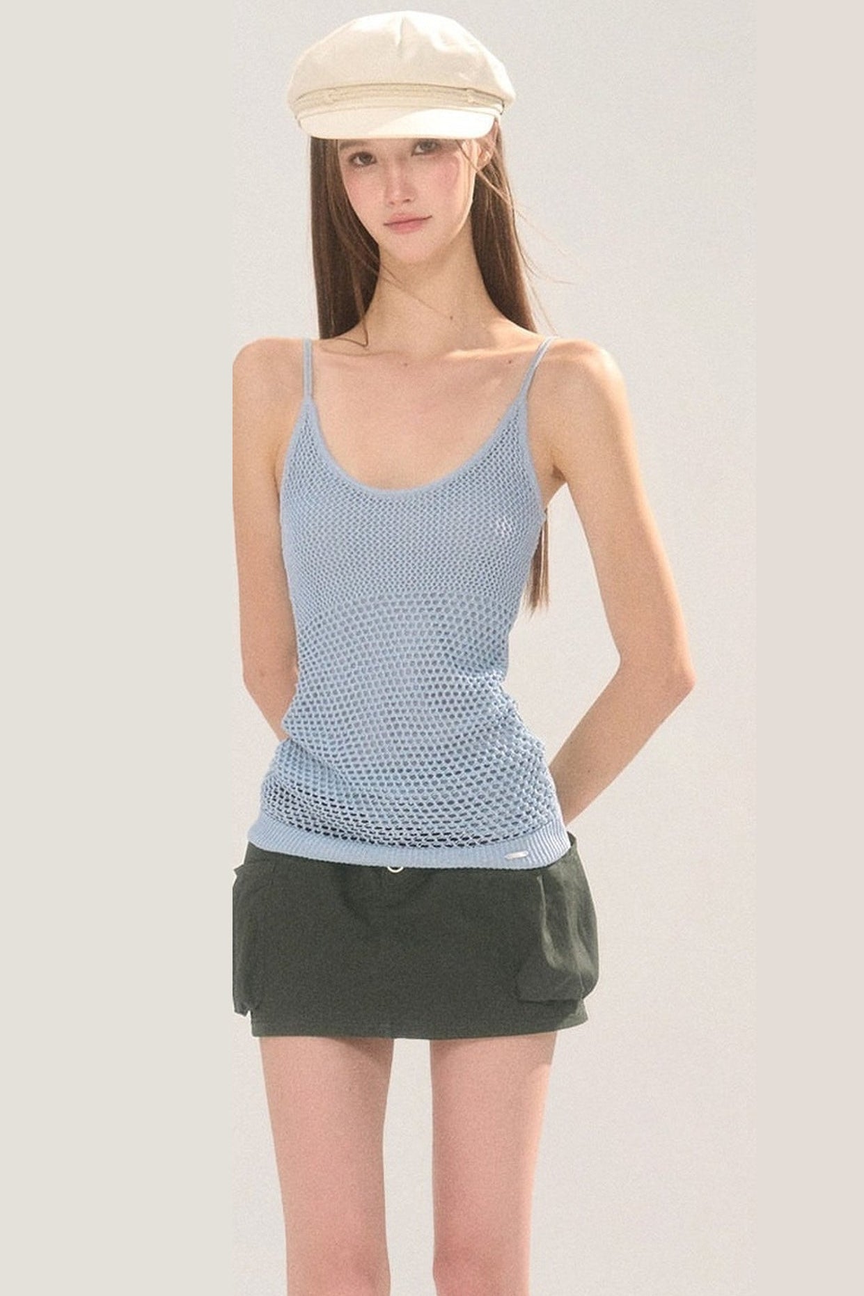Solid Color U-Neck Knit Camisole