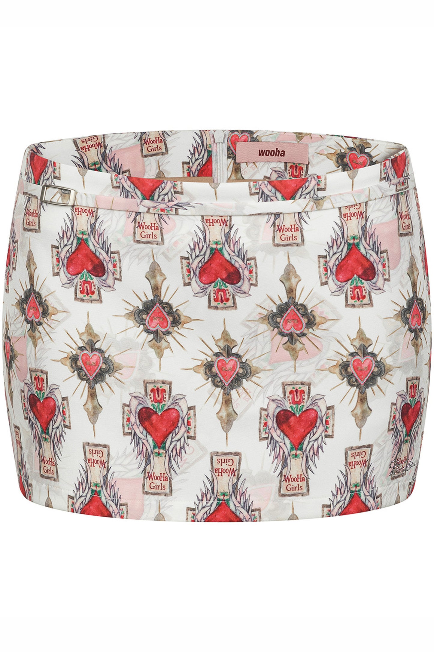 Heart Print Mini Skirt