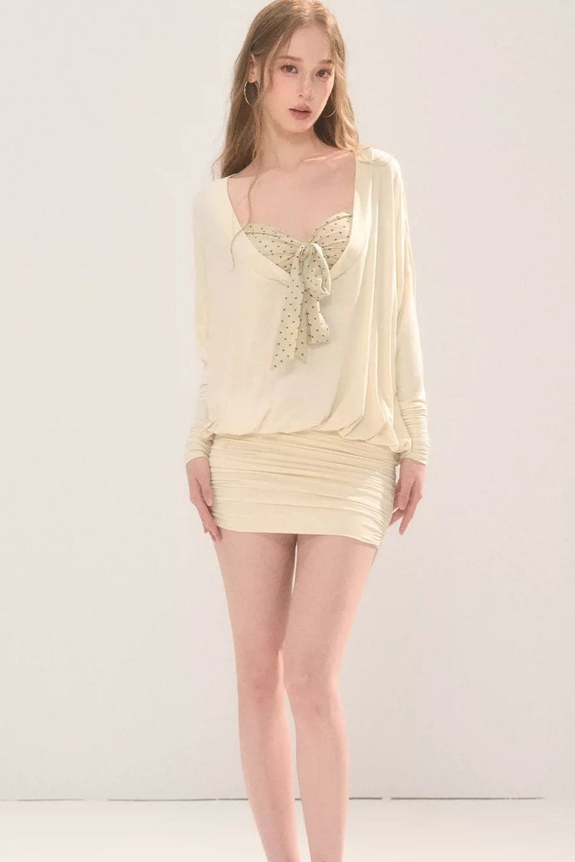 U-Neck Bow Dress