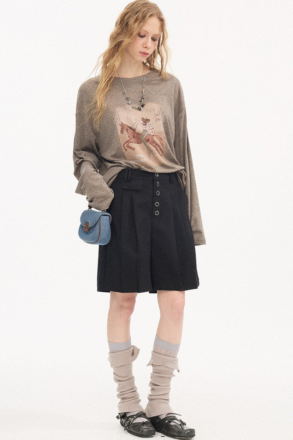 Pleated Gray Dress Shorts