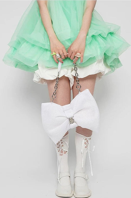 Bowknot Pleated Shoulder Bag