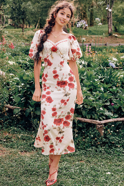 French Pastoral Floral Base Layer Top and Dress Set-Up