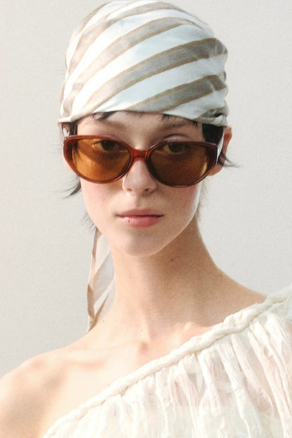 Wave Pattern Striped Headscarf
