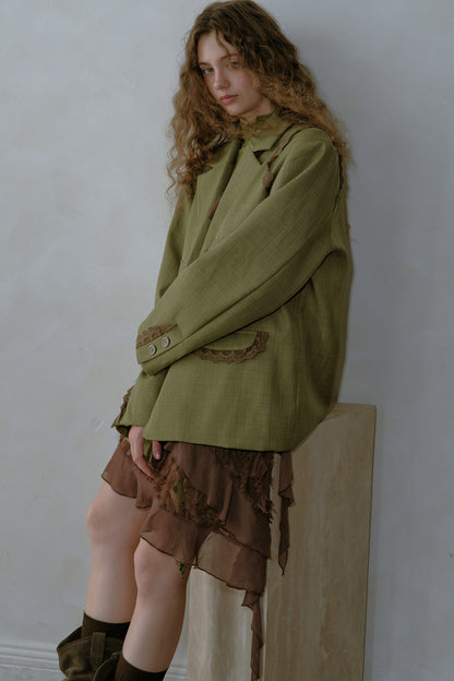 Asymmetrical Ruffle Chiffon Dress