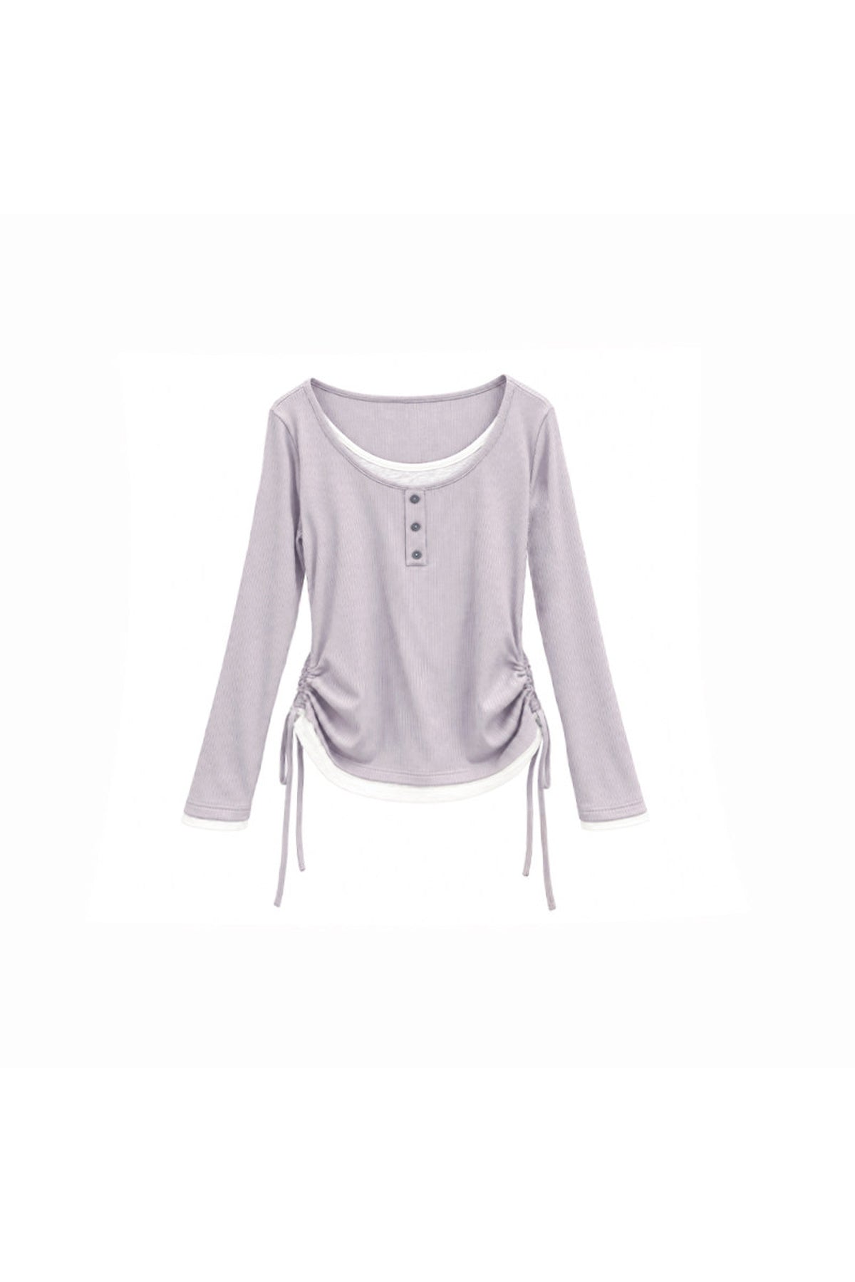 Gray Ruffled Cardigan And Inner Top Set-Up