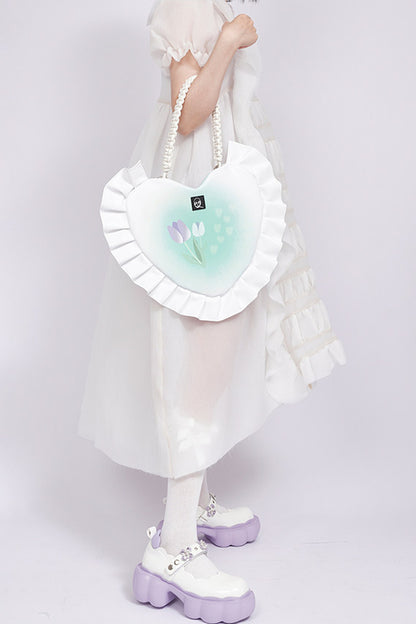 Tulip Heart Woven Crossbody Bag