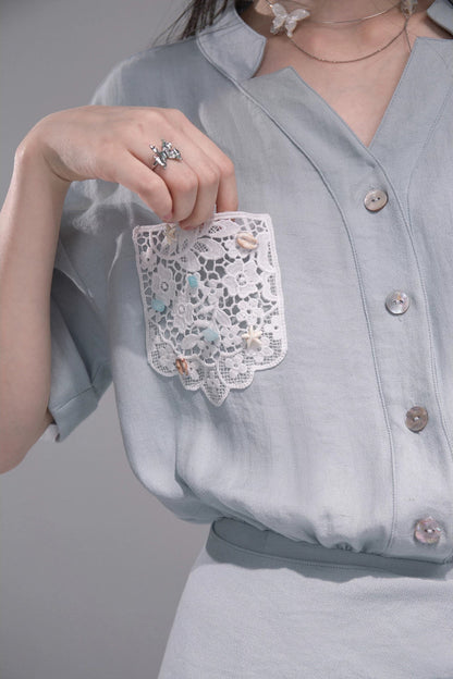 Light Blue Linen Shirt Dress