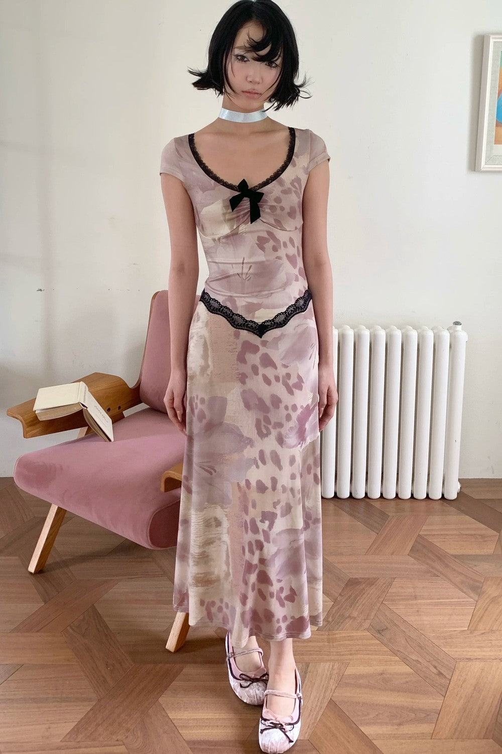 Retro Lace Floral Dress