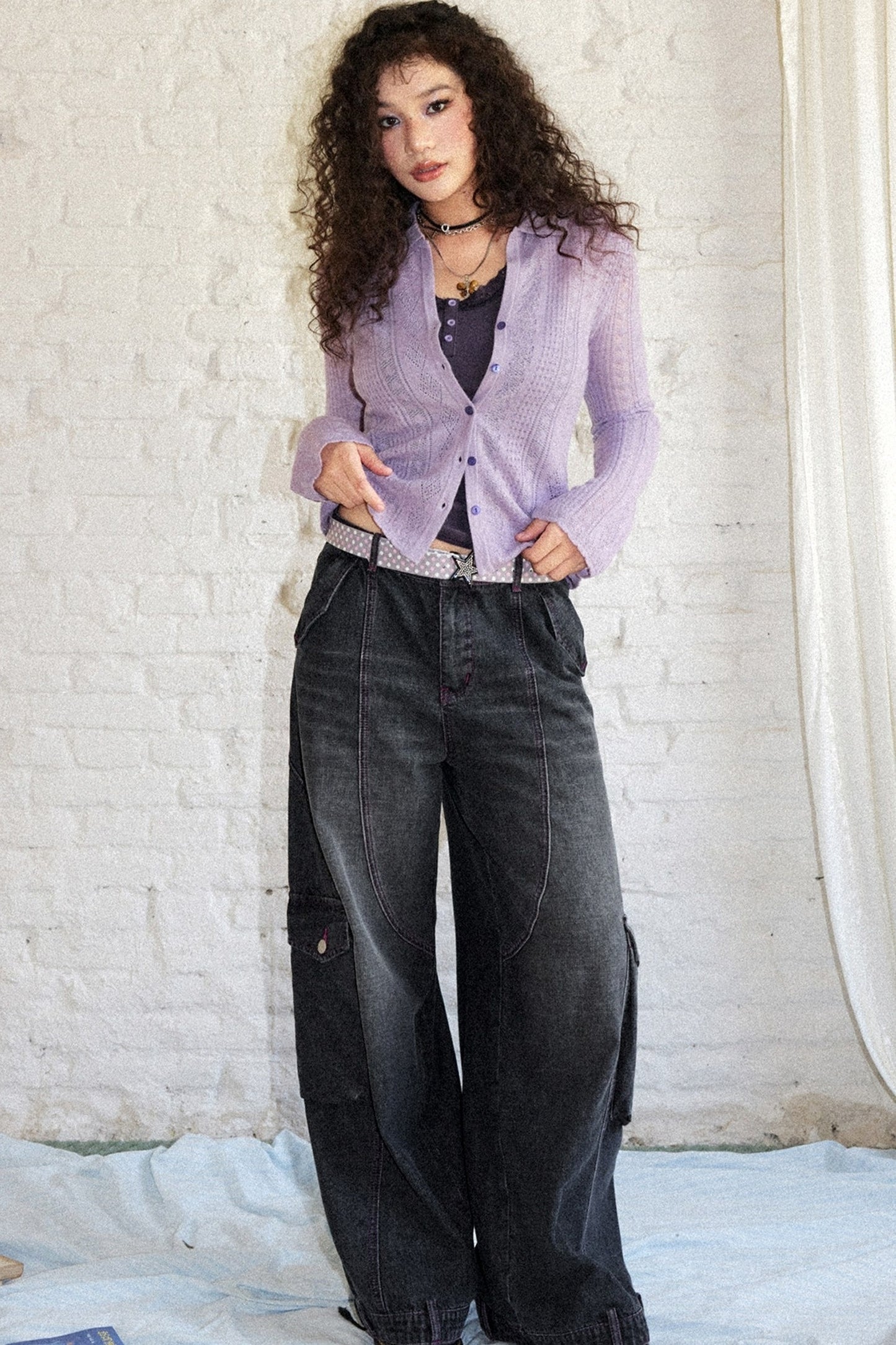 Vintage Wide-Leg Cargo Jeans