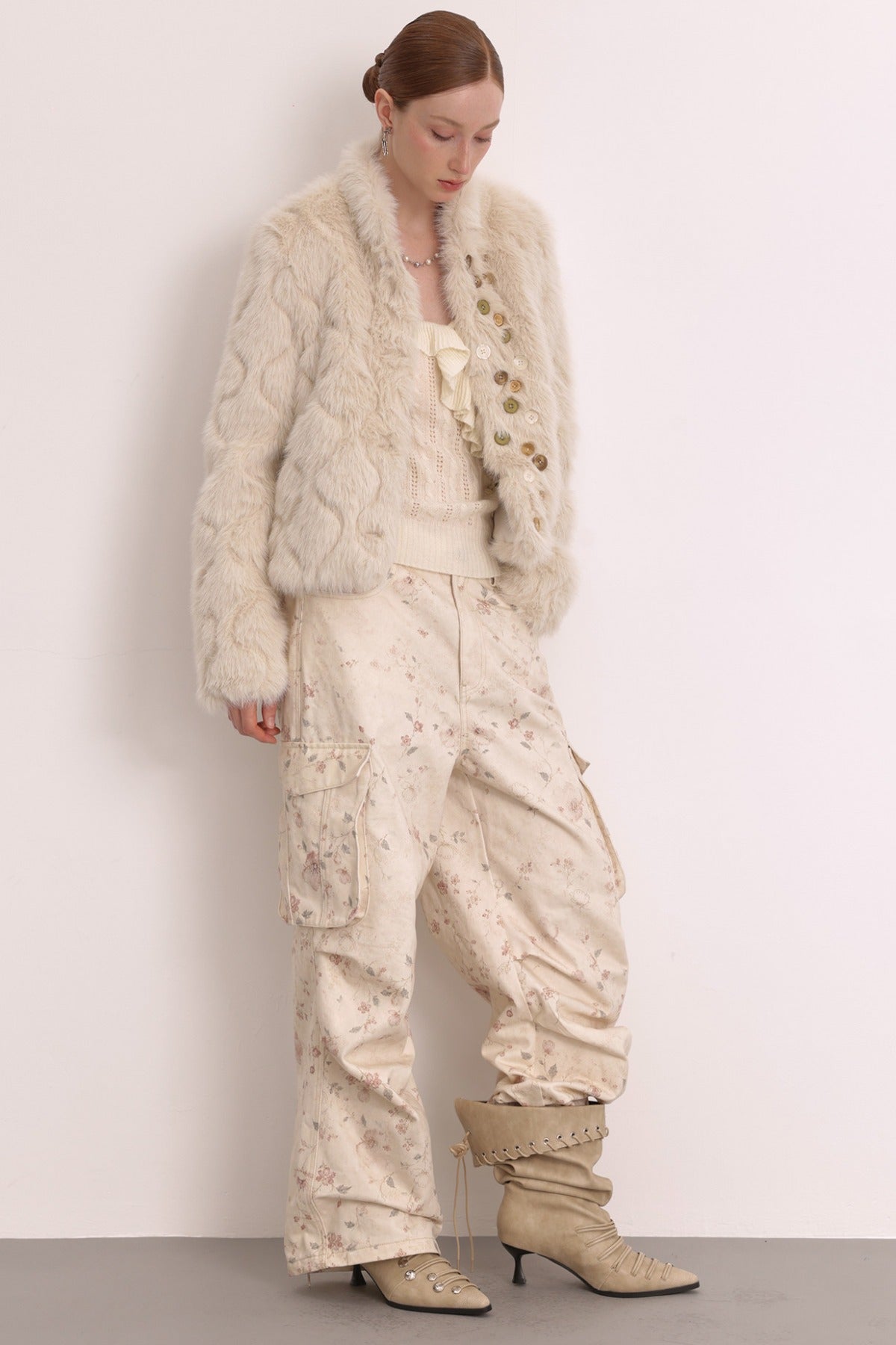 Low Waist Floral Cargo Pants