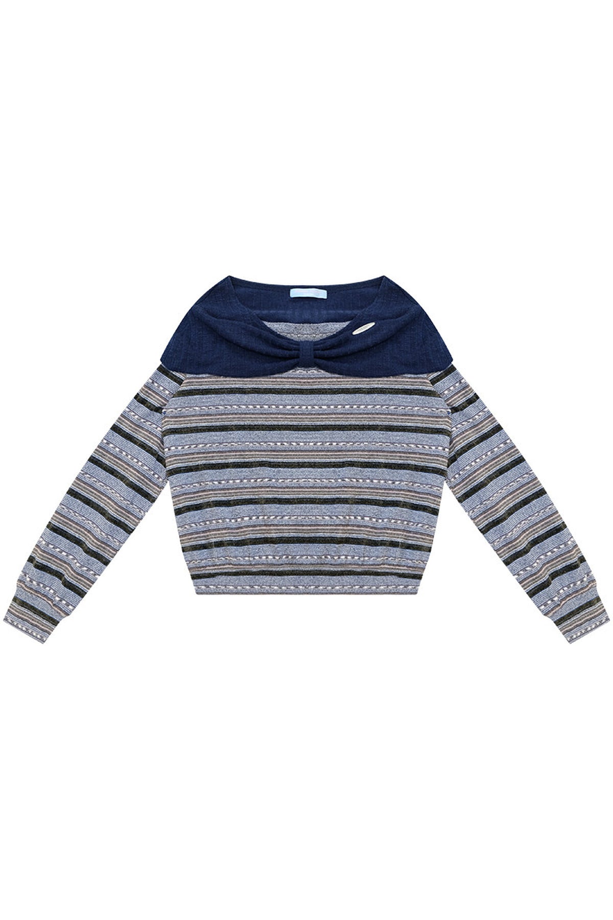 Top in maglia a righe blu