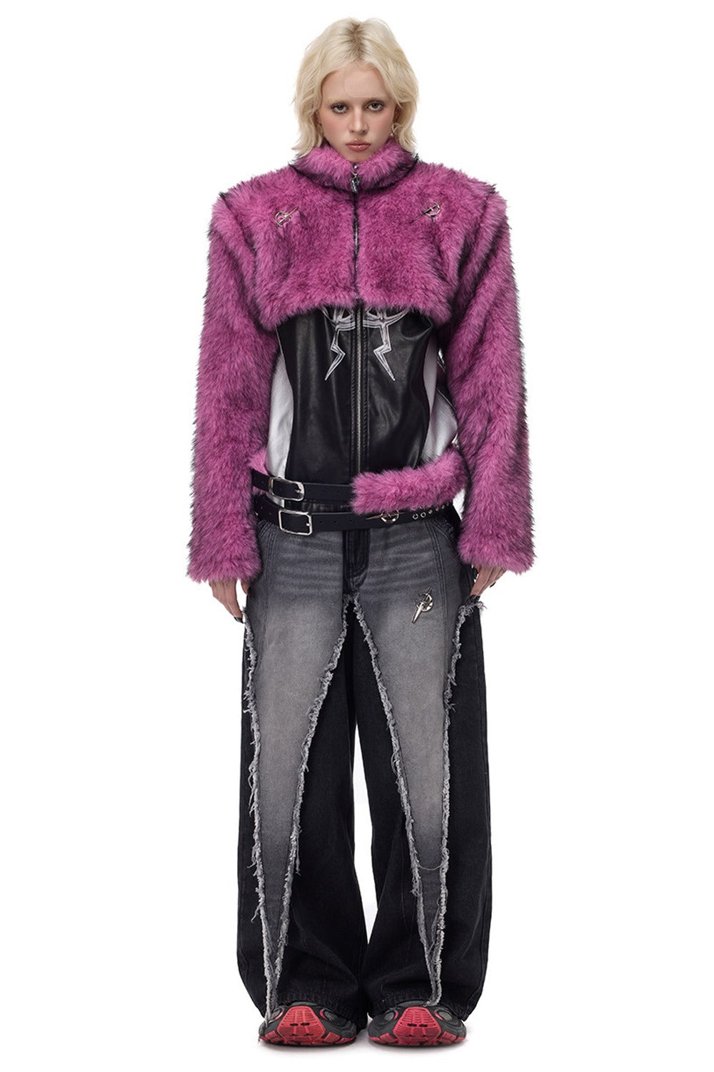 Y2K Gradient Short Fur Jacket