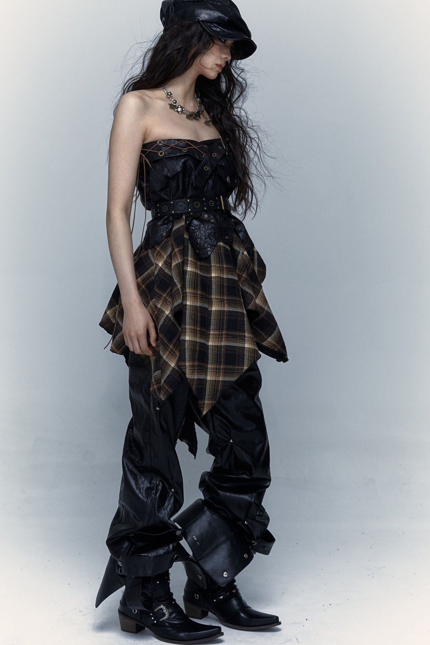 Dark Punk Patchwork Skirt