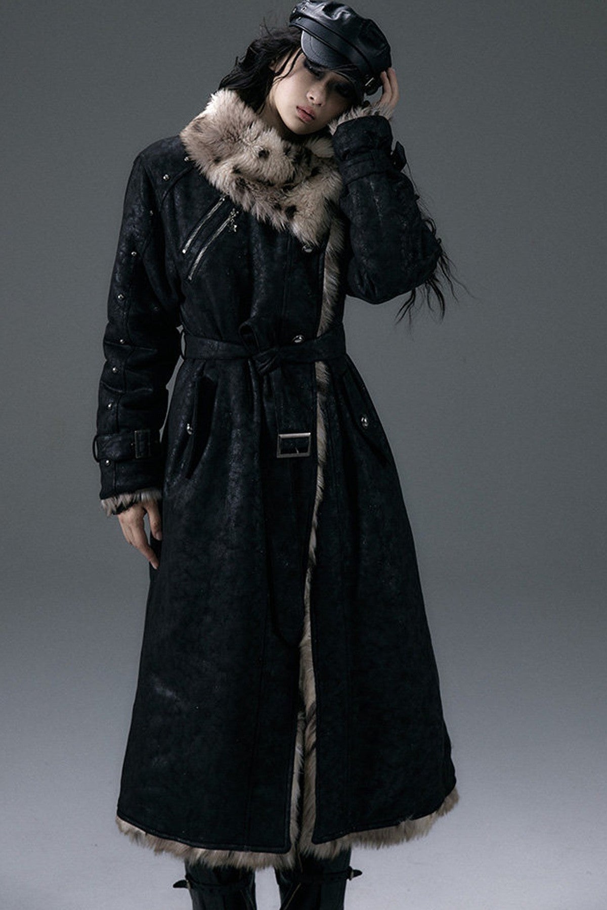 Reversible Suede Leopard Fur Coat