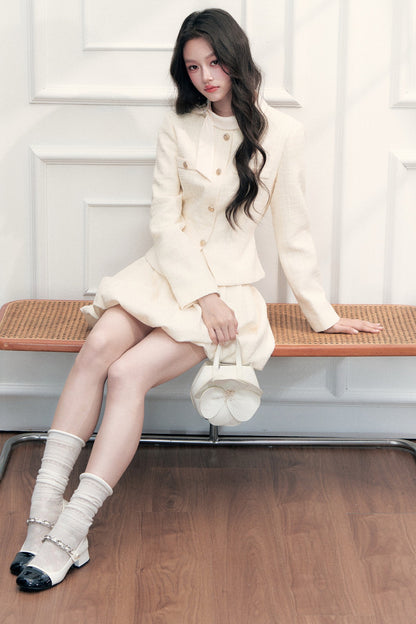 Elegant Tweed Jacket and Skirt Set-Up