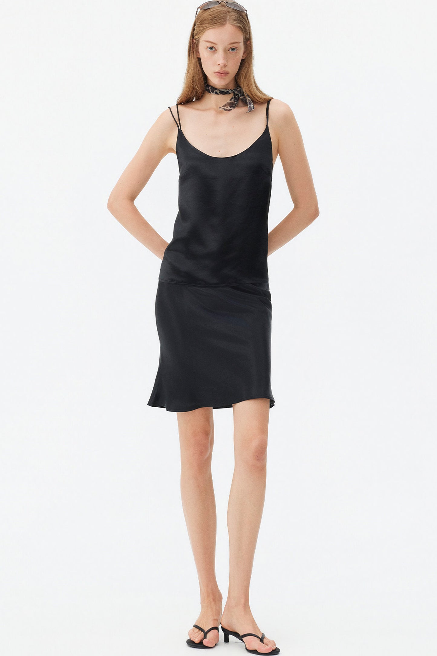 Thin Strap Satin Camisole and Mermaid Skirt Set-Up