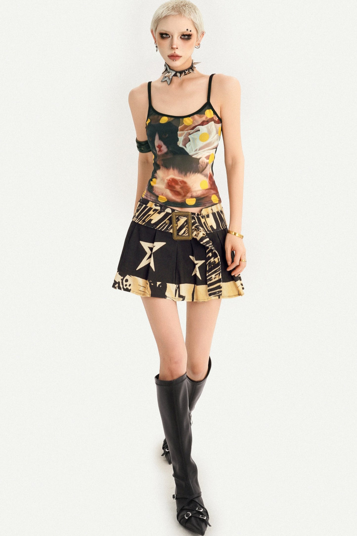 Cat Polka Dot Sheer Camisole