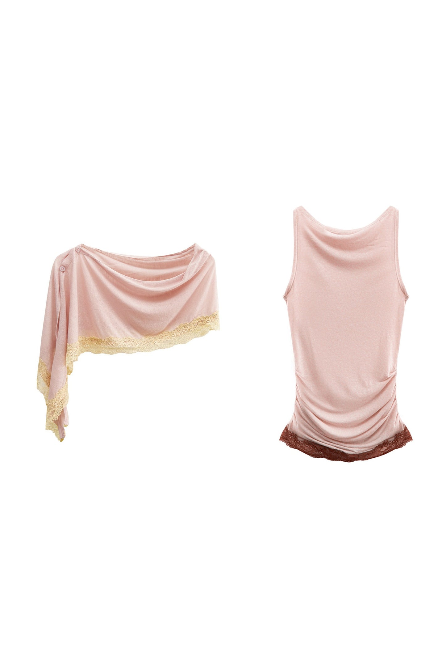 Tencel Linen Shawl Blouse Set