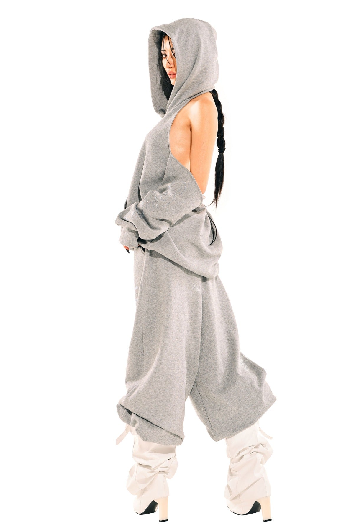 Off-Shoulder Sweatshirt and Sweatpants Set-Up