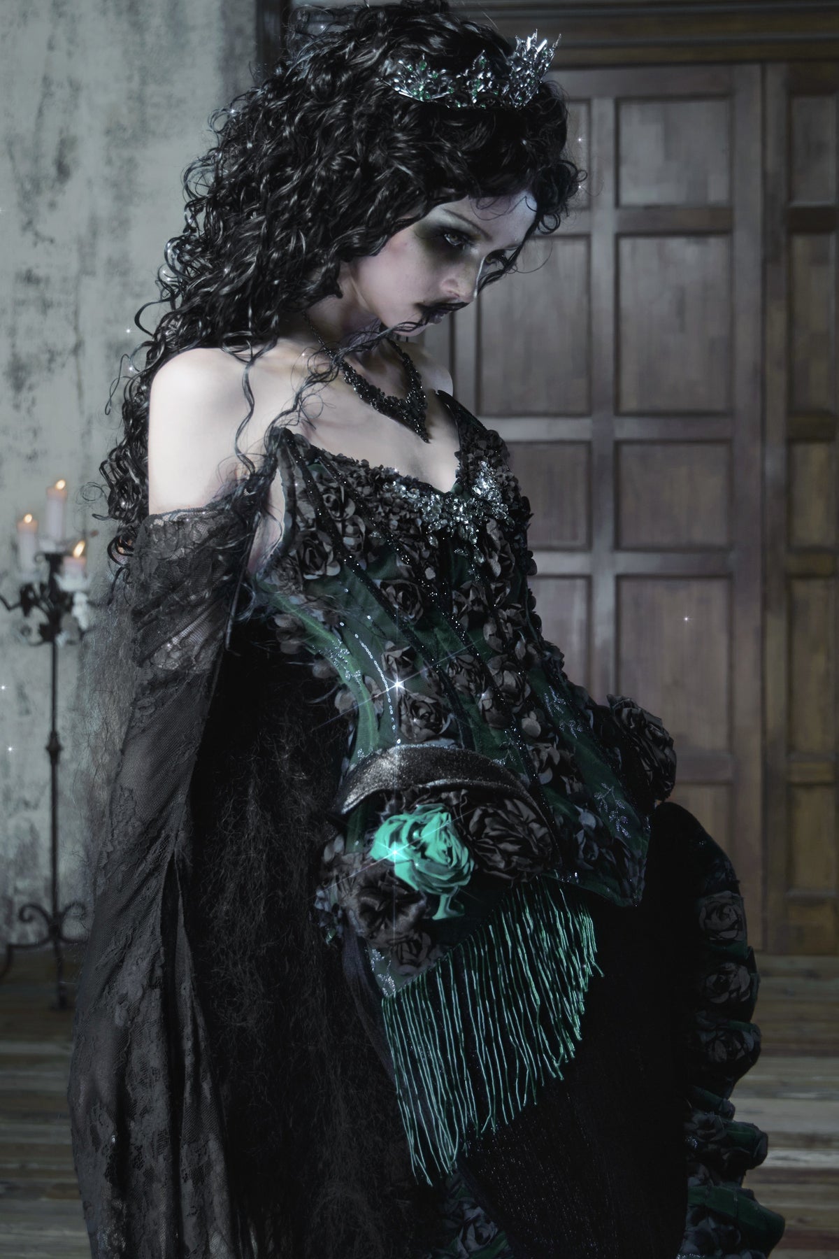 Gothic Fishbone Lace Corset Set-Up