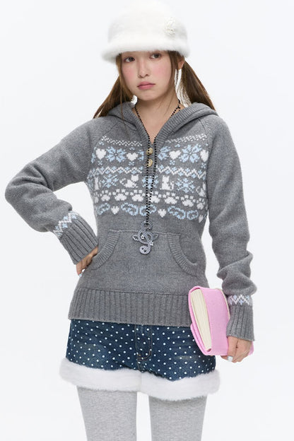 High-Waisted Washed Fleece-Lined Denim Shorts