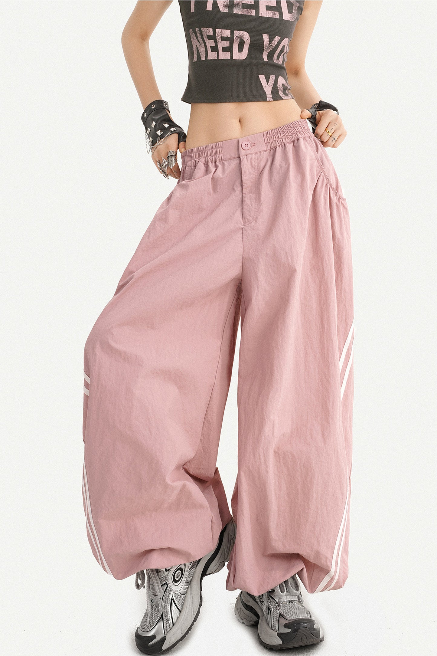 Navy Blue Wide-Leg Pants