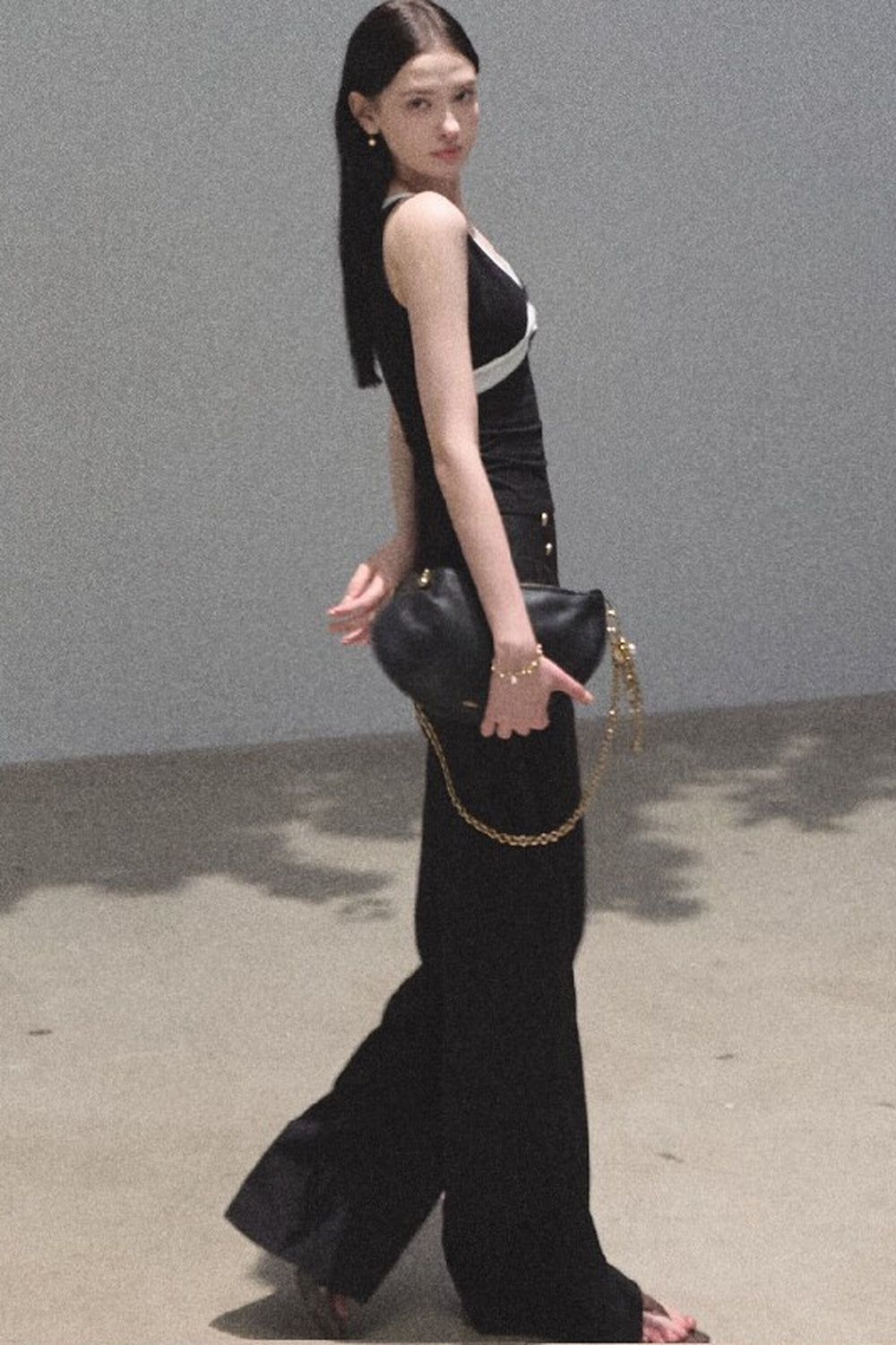 High-Waisted Drape Wide-Leg Pants