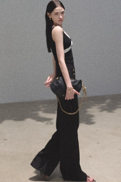 High-Waisted Drape Wide-Leg Pants