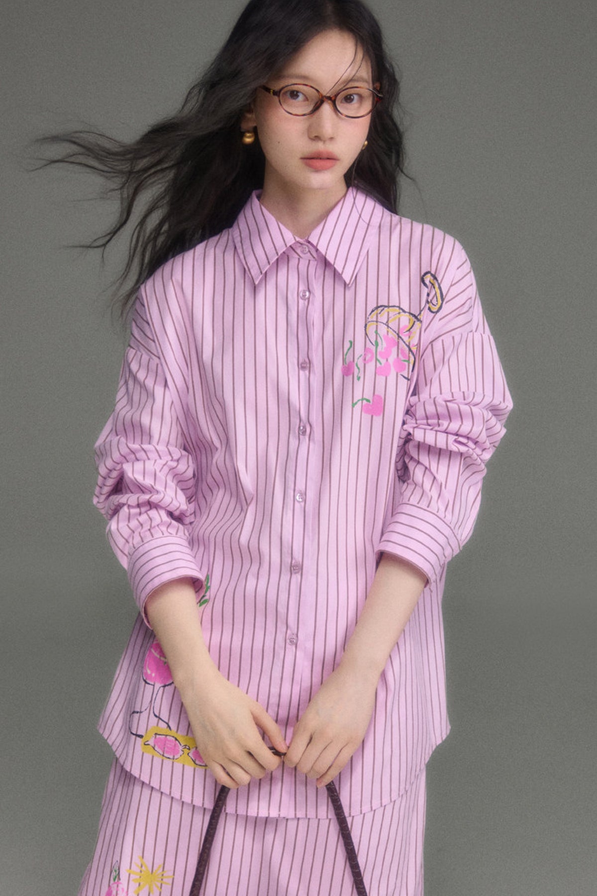 Holiday Striped Long-Sleeve Shirt and Pants Set-Up