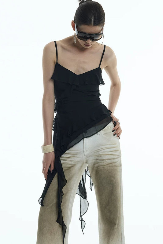 Asymmetrical Ruffle Hem Camisole