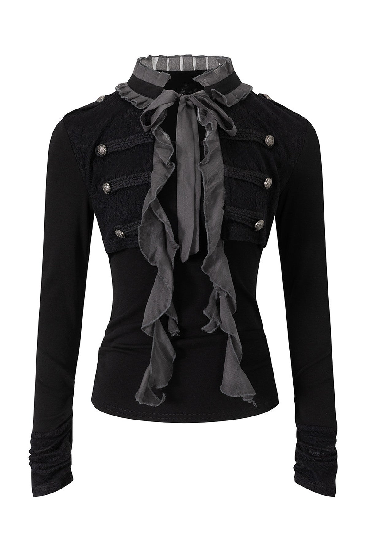 Napoleon Chiffon Patchwork Layered-Look Blouse